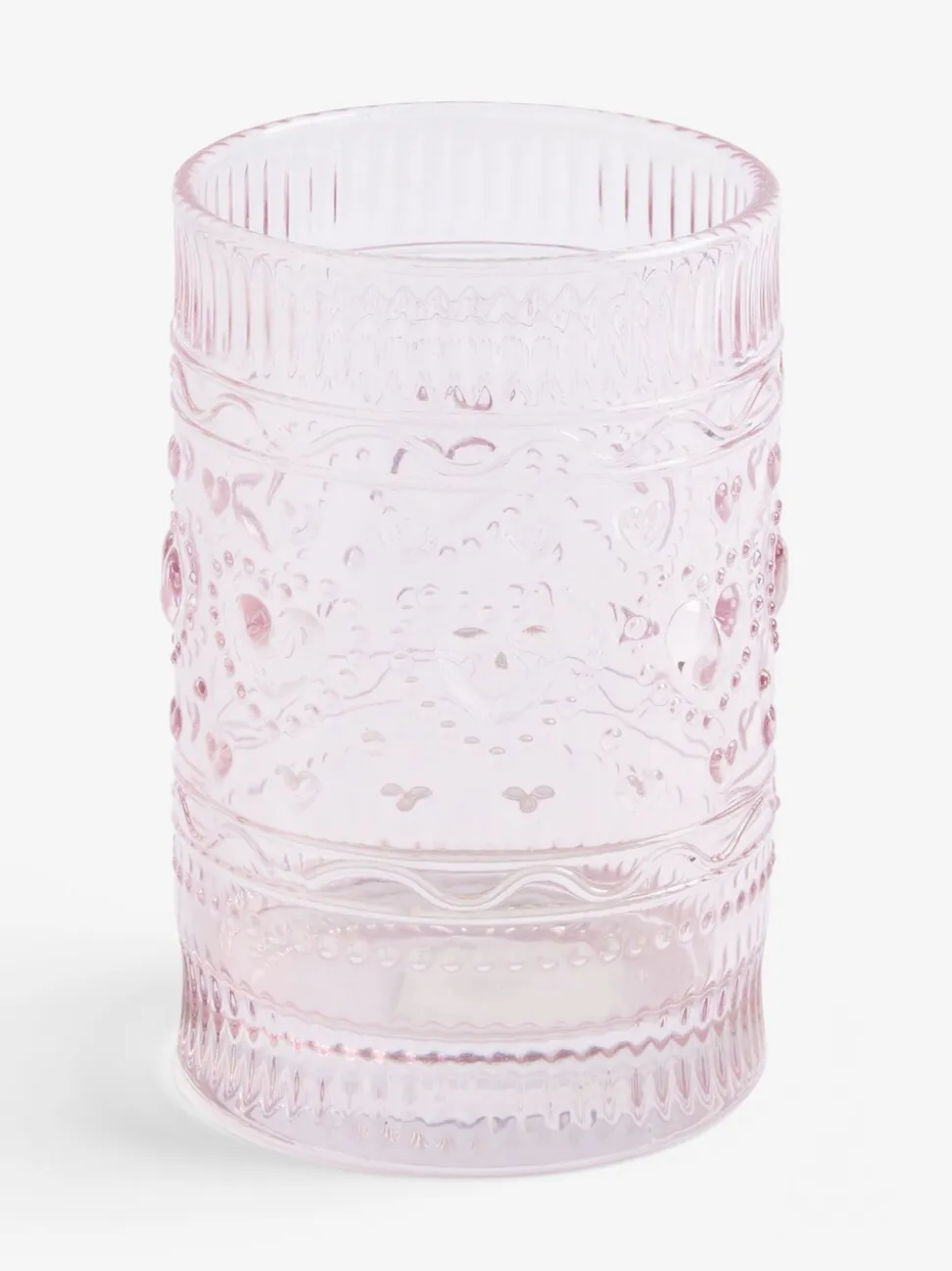 Set of 2 Heart Pressed Tumbler Glasses