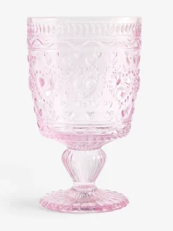 Set of 2 Heart Pressed Wine Glasses