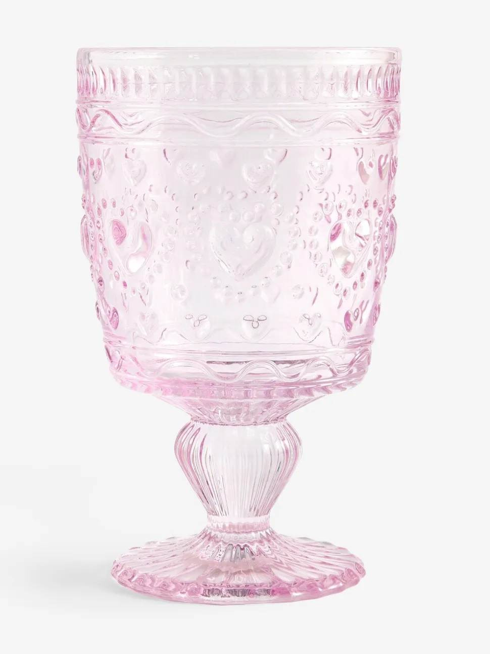 Set of 2 Heart Pressed Wine Glasses