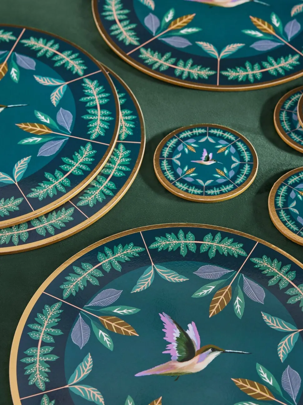 Set of 4 Hummingbird Placemats and Coasters