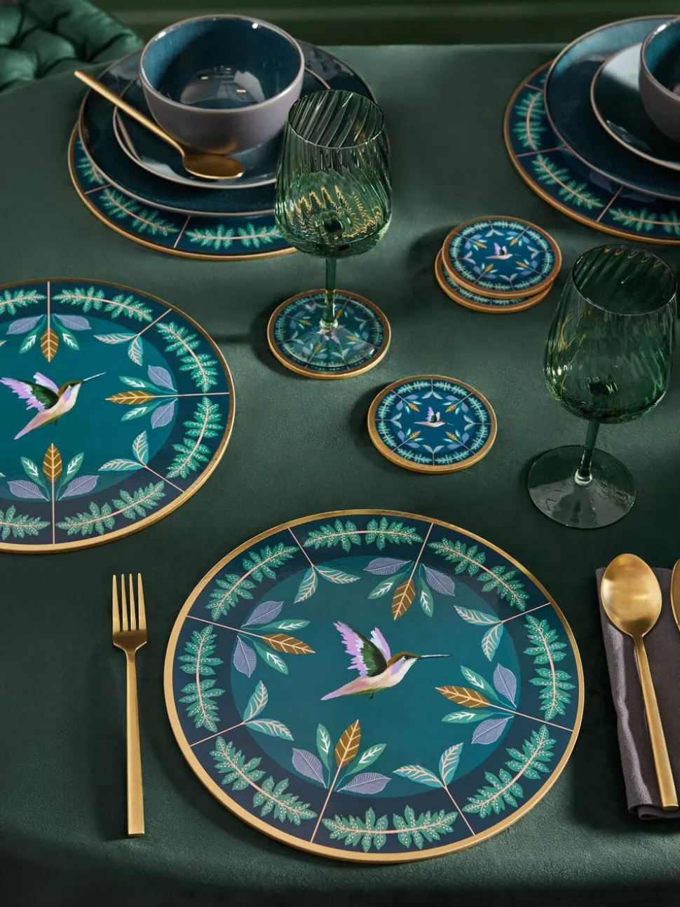 Set of 4 Hummingbird Placemats and Coasters