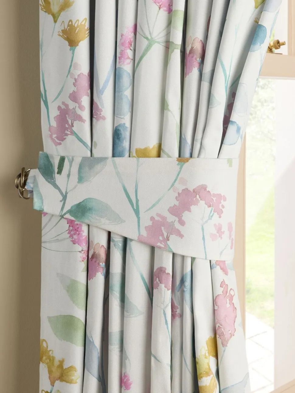 Set of 2 Isla Floral Print Curtain Tie Backs