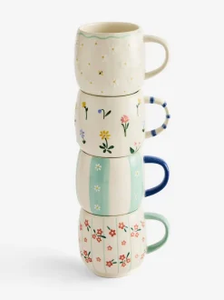 Set of 4 Maisie Floral Stacking Mugs