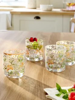 Set of 4 Maisie Floral Tumbler Glasses