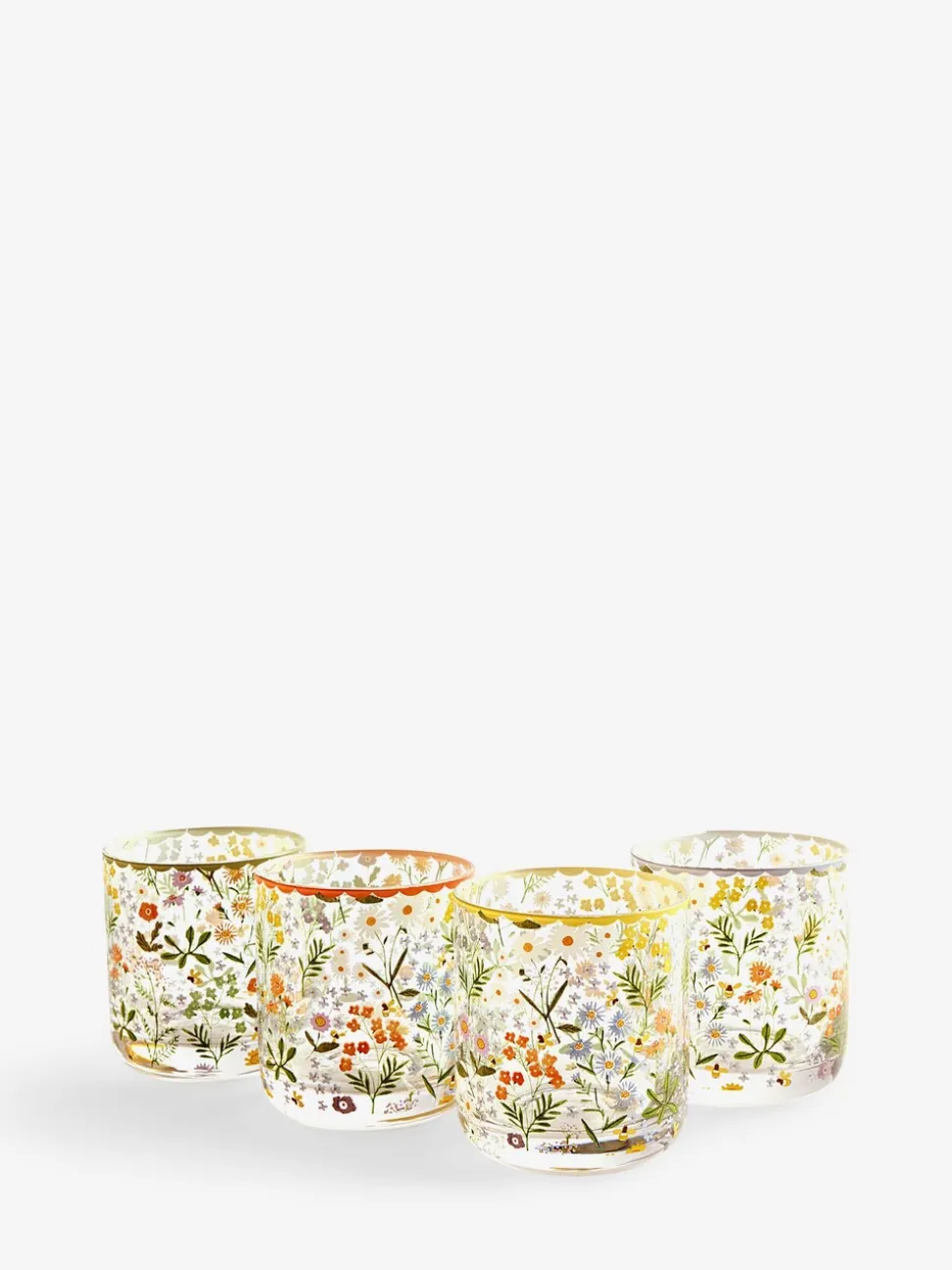 Set of 4 Maisie Floral Tumbler Glasses