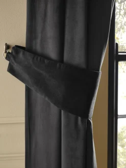 Set of 2 Matte Velvet Curtain Tie Backs