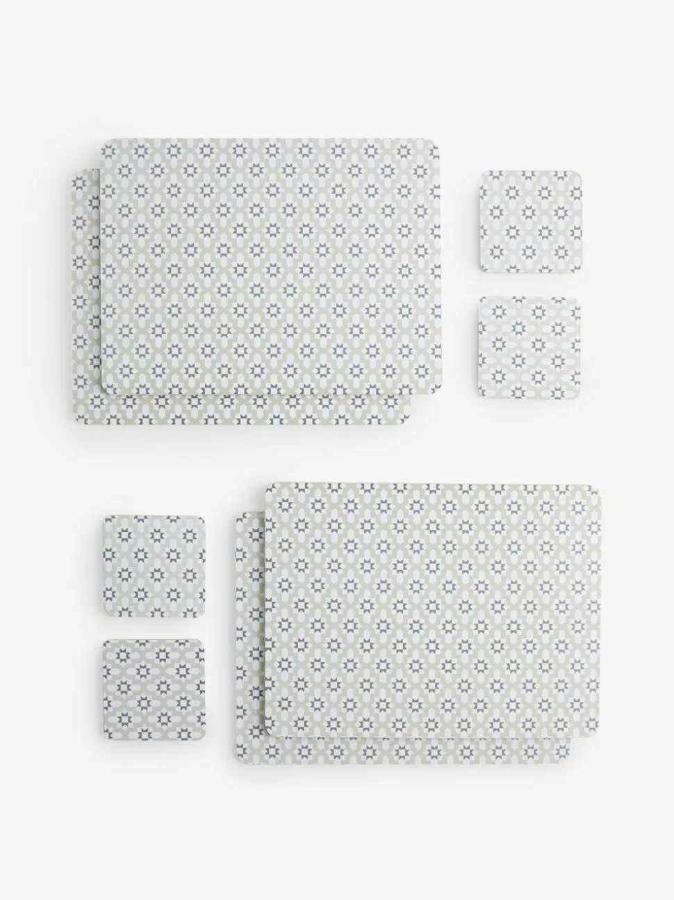 Set of 4 Microtile Corkback Placemats and Coasters Set