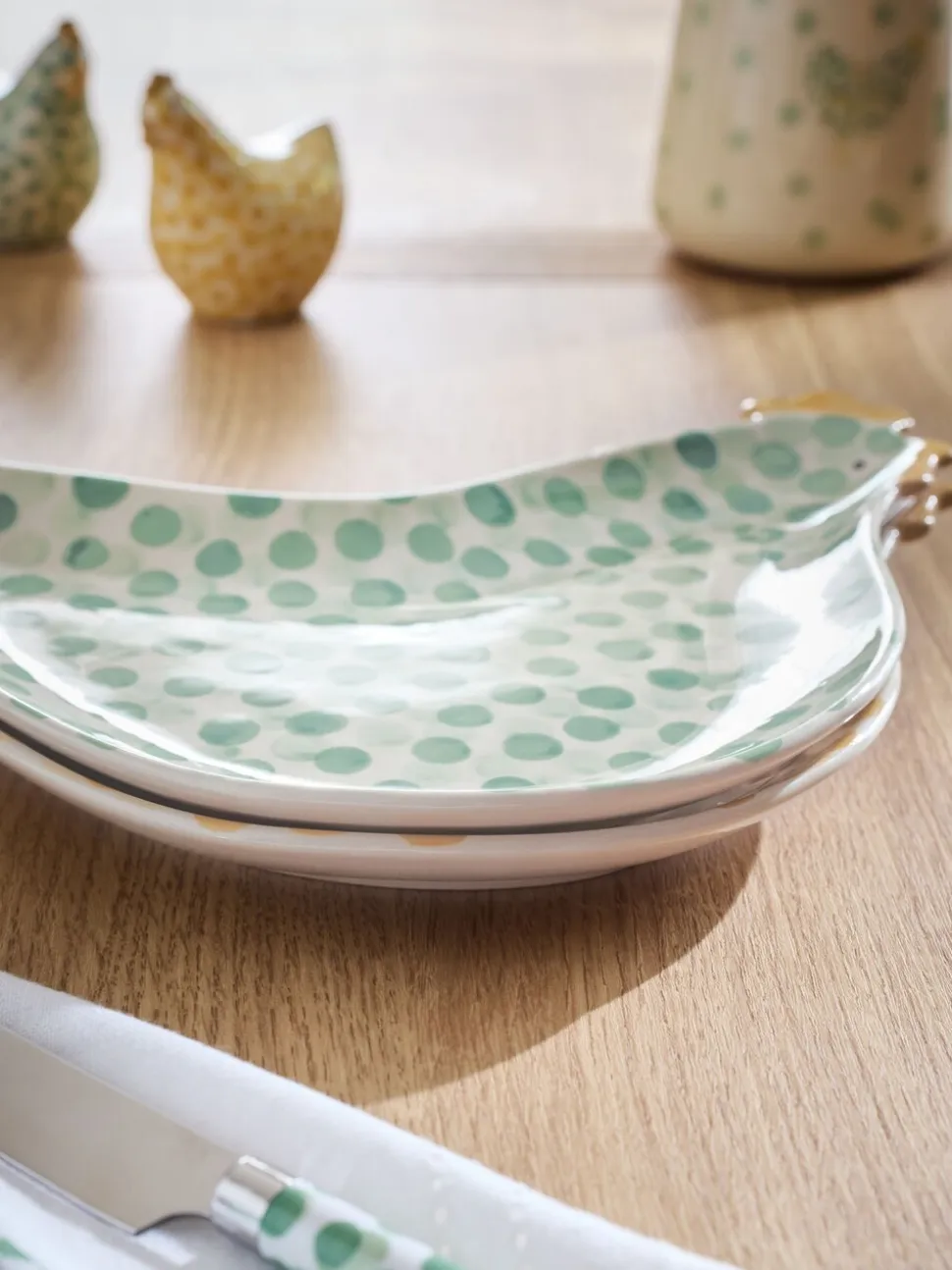 Set of 2 Pat and Peggy Chicken Side Plates