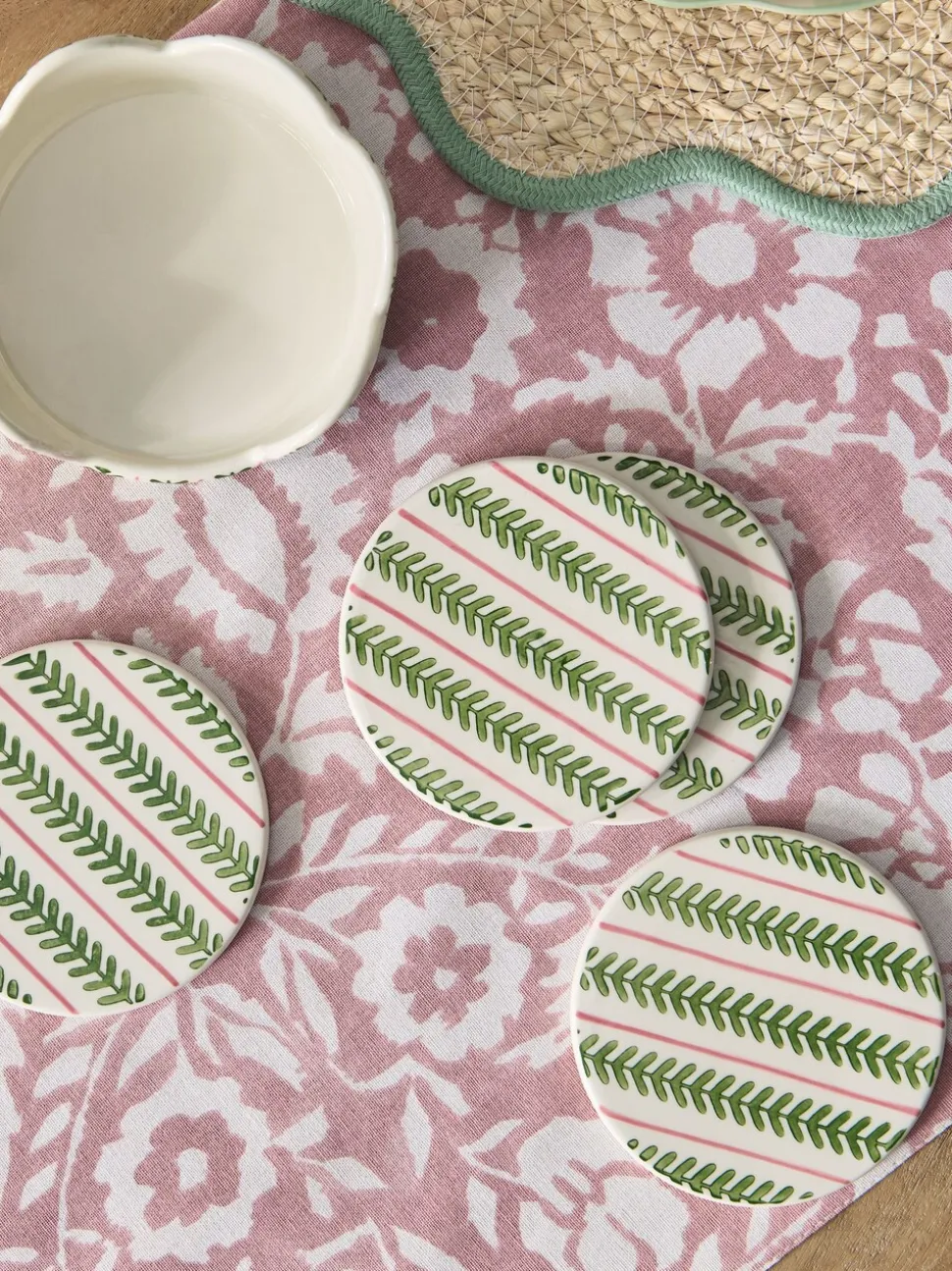 Set of 4 Pattern Ceramic Coasters