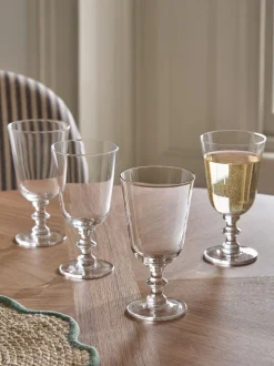 Set of 4 Pressed Stem Wine Glasses