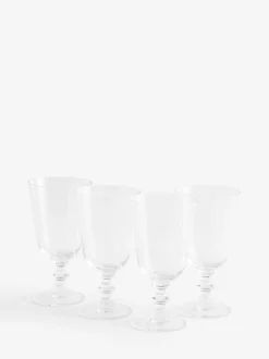 Set of 4 Pressed Stem Wine Glasses