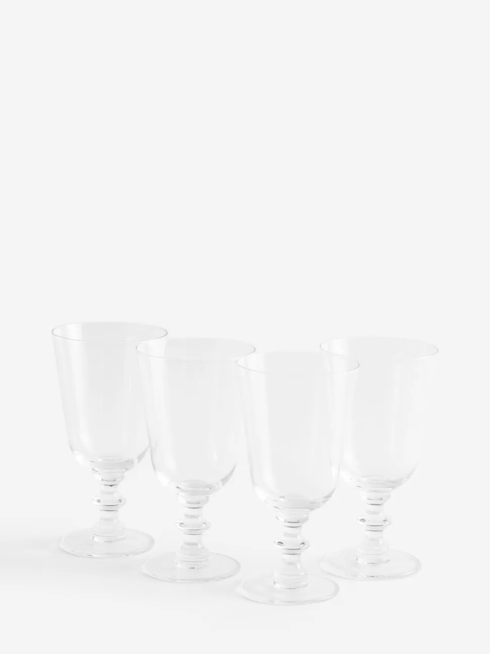 Set of 4 Pressed Stem Wine Glasses
