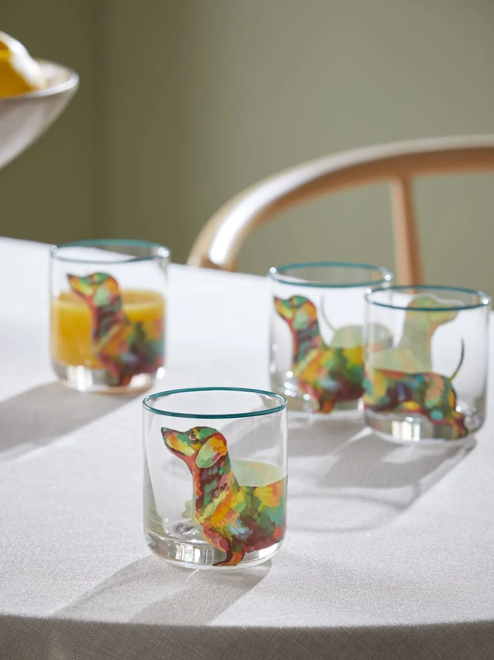 Set of 4 Sausage Dog Tumbler Glasses