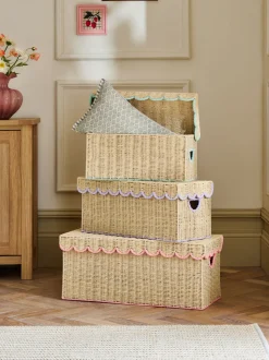 Set of 3 Scallop Trunk Storage Baskets