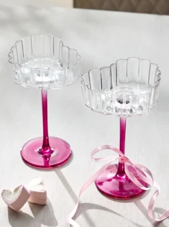 Set of 2 Scalloped Heart Cocktail Glasses