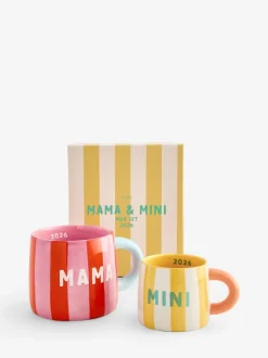 Set of 2 Stripe Mama and Mini Est 2026 Mugs