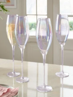 Set of 4 Vienna Crystal Champagne Flutes