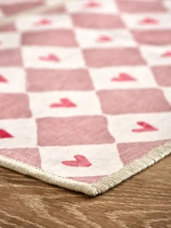 Set of 2 Washable Heart Print Doormats