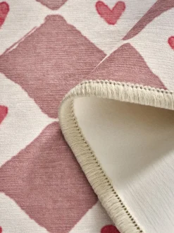 Set of 2 Washable Heart Print Doormats