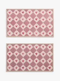 Set of 2 Washable Heart Print Doormats