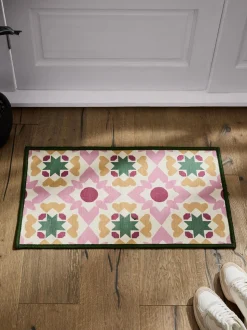 Set van 2 afwasbare deurmatten met geometrische Tile print