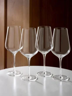 Set van 4 Belgravia kristallen taps toelopende wijnglazen