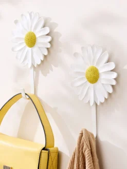 Set van 2 bloemhaakjes met madeliefjes