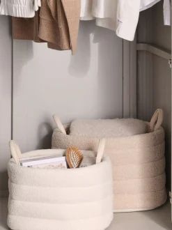 Set van 2 bouclé opslagmanden