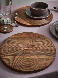 Set van 2 Bronx geëtste houten placemats