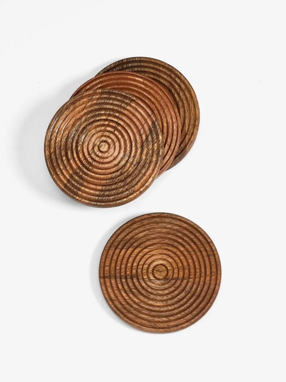 Set van 4 Bronx geëtste houten onderzetters