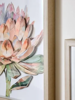 Set van 2 3D bloemenprint Protea wanddecoratie