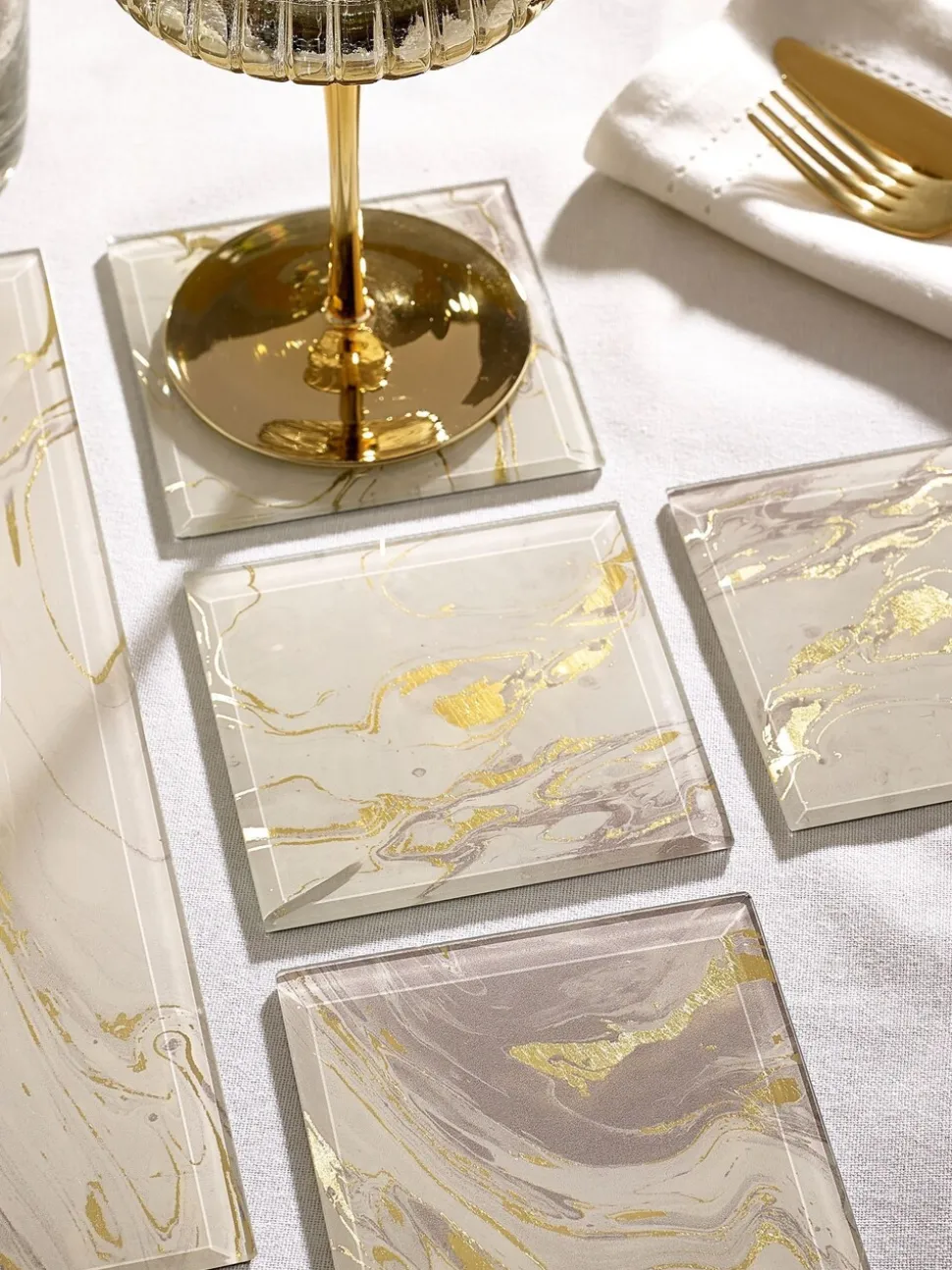 Set van 4 Galaxy onderzetters van glas