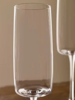 Set van 4 hoekige champagneflûtes