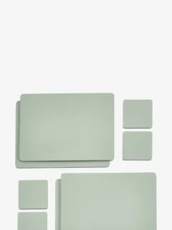Set van 4 houten placemats en onderzetters