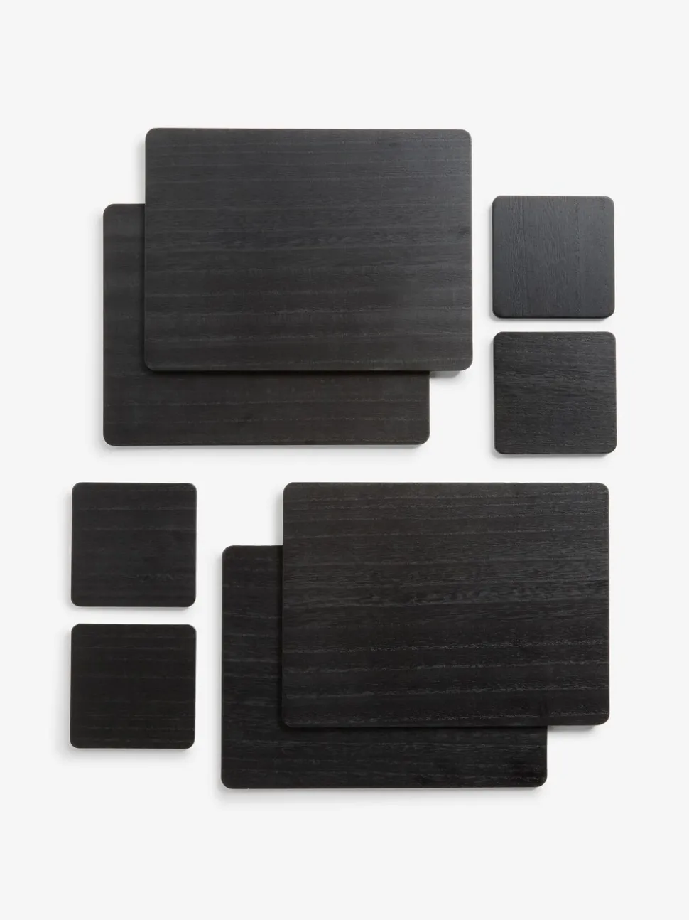 Set van 4 houten placemats en onderzetters