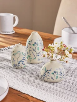 Set van 3 Isla keramische vazen met bloemenprint