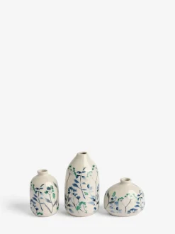 Set van 3 Isla keramische vazen met bloemenprint
