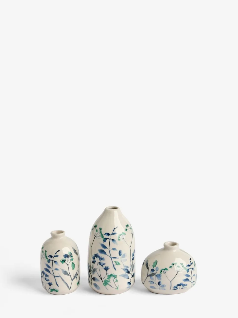 Set van 3 Isla keramische vazen met bloemenprint