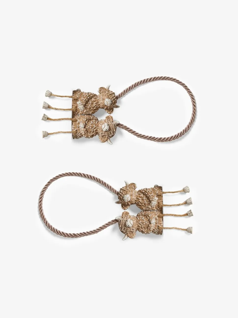 Set van 2 magnetische Hamish The Highland Cow gordijnbinders