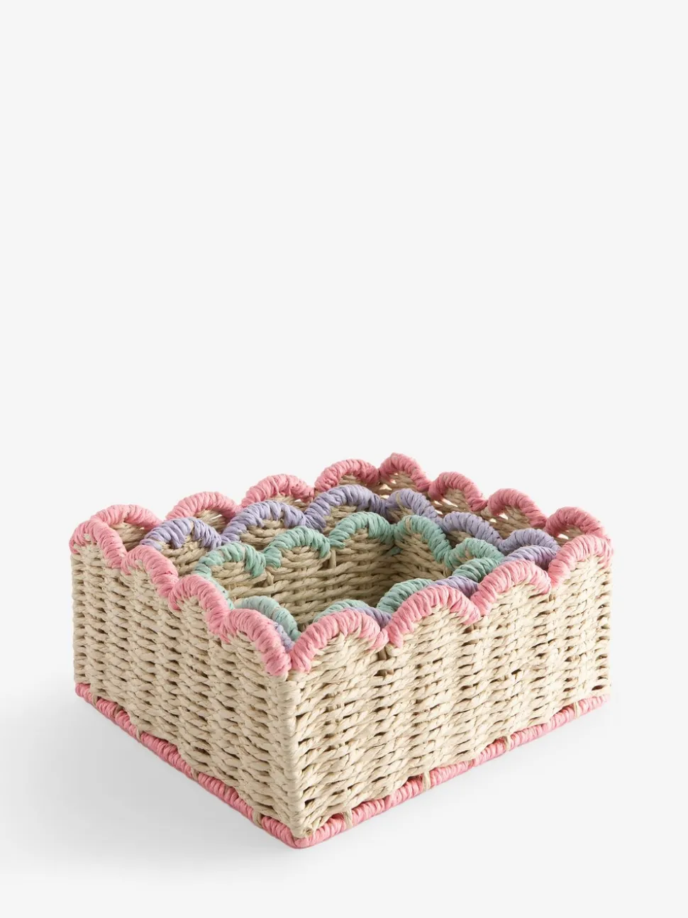 Set van 3 Mini Manden met Geschulpte Rand