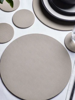 Set van 4 omkeerbare placemats en onderzetters van imitatieleer