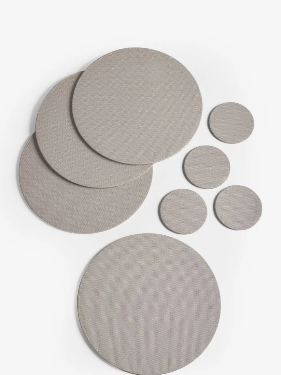 Set van 4 omkeerbare placemats en onderzetters van imitatieleer
