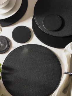 Set van 4 omkeerbare placemats en onderzetters van imitatieleer