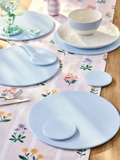 Set van 4 omkeerbare placemats en onderzetters van imitatieleer