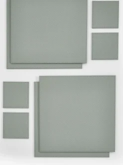 Set van 4 omkeerbare placemats en onderzetters van imitatieleer