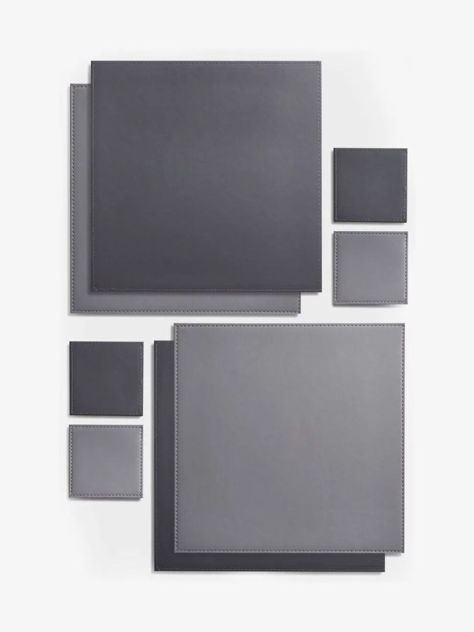 Set van 4 omkeerbare placemats en onderzetters van imitatieleer