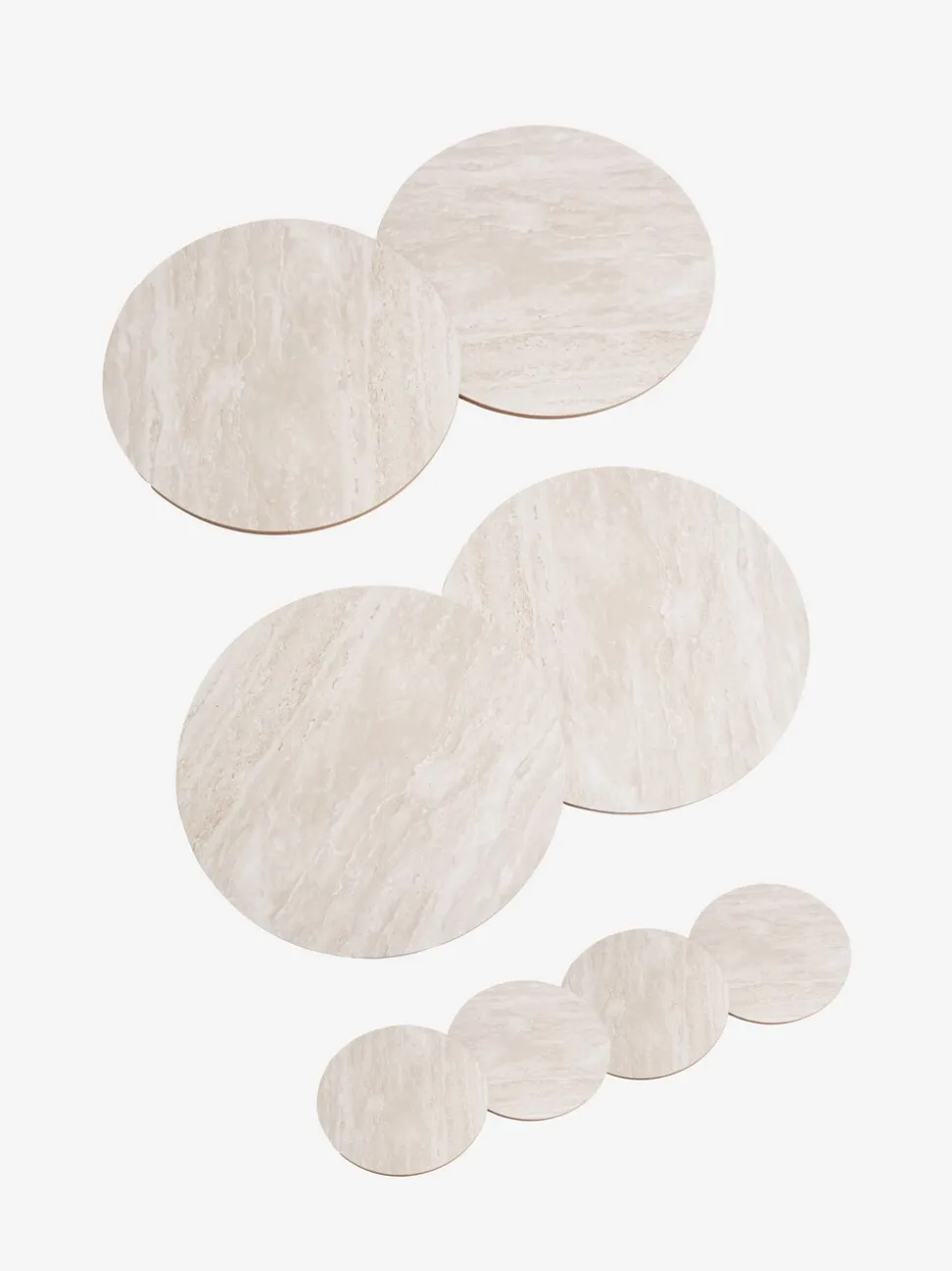 Set van 4 placemats en onderzetters met marmereffect
