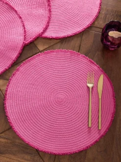 Set van 4 placemats met franje