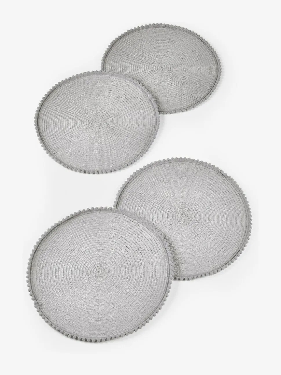 Set van 4 placemats met pompon