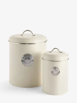 Set van 3 voorraadpotten met badge